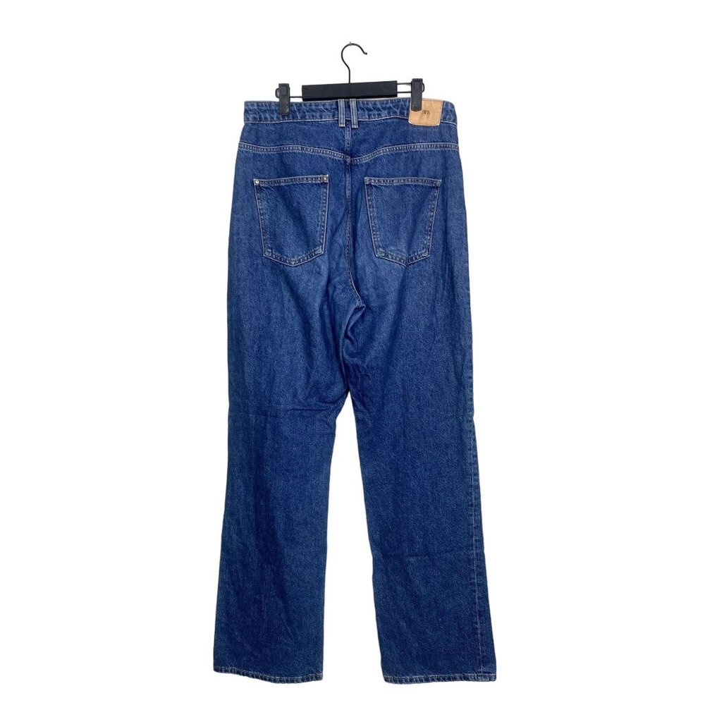 ZARA Straight Full Length Long Leg Jeans Button and Zip 5-Pocket 12 Blue #2017 - Picture 5 of 13